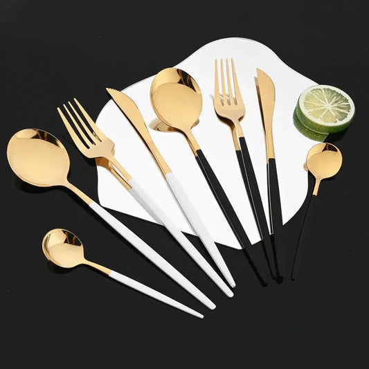 Luxury korean stainless steel cutlery set